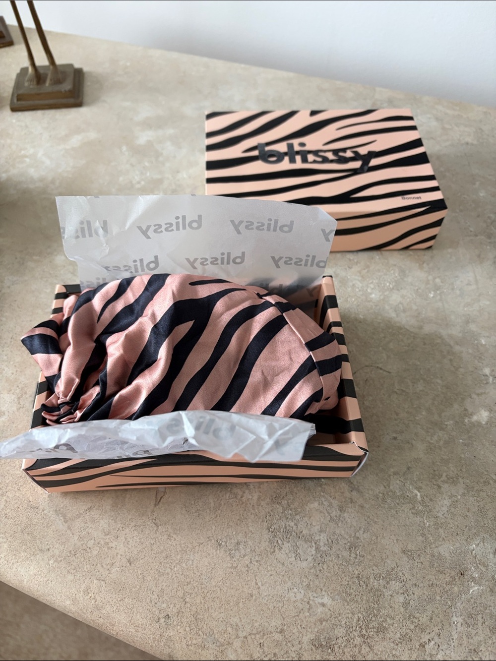 Blissy Satin Sleep Bonnet - Zebra Print